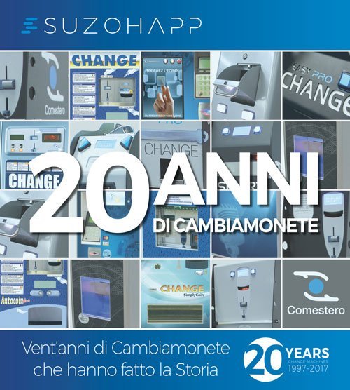 SUZOHAPP festeggia 20 anni di cambiamonete Comestero SUZOHAPP festeggia 20 anni di cambiamonete Comestero