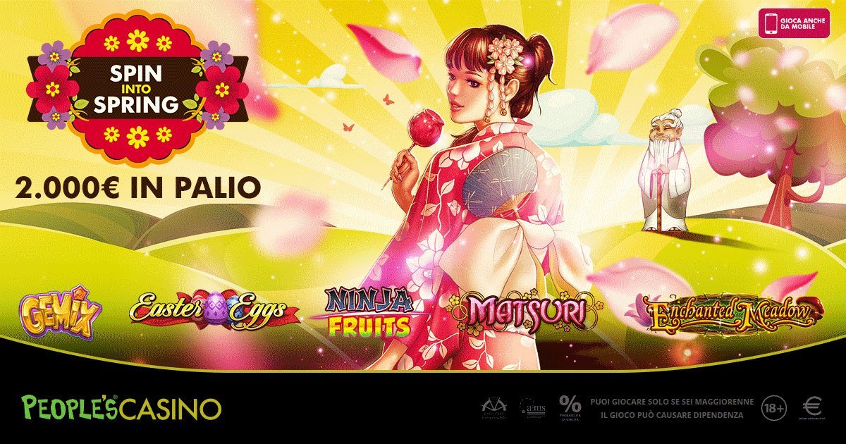 Spin into Spring, il People’s Casino saluta la primavera distribuendo 2000 euro Spin into Spring, il People’s Casino saluta la primavera distribuendo 2000 euro