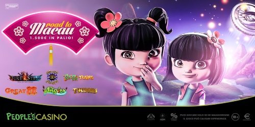 Il People’s Casino fa scalo a Macau: 100 bonus e ‘race’ da 1.500 euro fino a martedì Il People’s Casino fa scalo a Macau: 100 bonus e ‘race’ da 1.500 euro fino a martedì