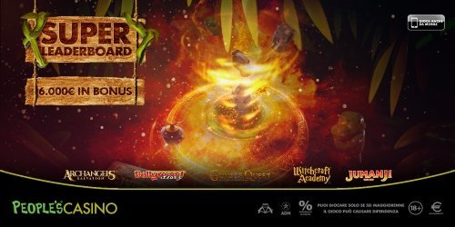 Per i 6mila euro della promo People’s Casino, basta scegliere Jumanji e Gonzo… Per i 6mila euro della promo People’s Casino, basta scegliere Jumanji e Gonzo…