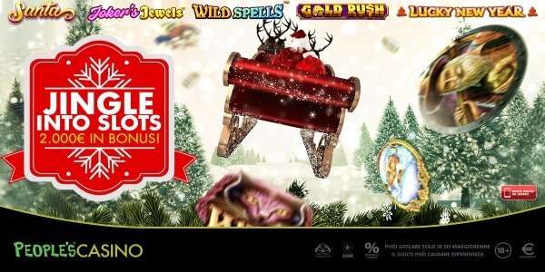 Promo da 2.000 euro e 100 premi, nel People’s Casino suona Jingle into Slots Promo da 2.000 euro e 100 premi, nel People’s Casino suona Jingle into Slots