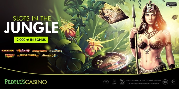 Promo People’s Casino, 100 bonus e 2.000 euro anche nel cuore della giungla Promo People’s Casino, 100 bonus e 2.000 euro anche nel cuore della giungla