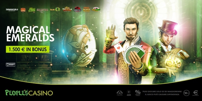 Magical Emeralds, 100 bonus e 1.500 euro sul sentiero dorato del People’s Casino Magical Emeralds, 100 bonus e 1.500 euro sul sentiero dorato del People’s Casino
