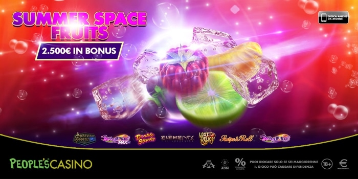 L’estate sta arrivando, 150 bonus su People’s Casino con Summer Space Fruits L’estate sta arrivando, 150 bonus su People’s Casino con Summer Space Fruits