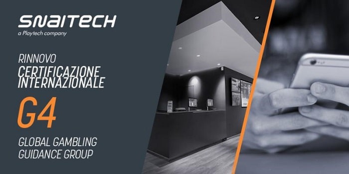 Snaitech, per il sesto anno consecutivo, ottiene la Certificazione internazionale G4 sul Gioco Online Responsabile Snaitech, per il sesto anno consecutivo, ottiene la Certificazione internazionale G4 sul Gioco Online Responsabile