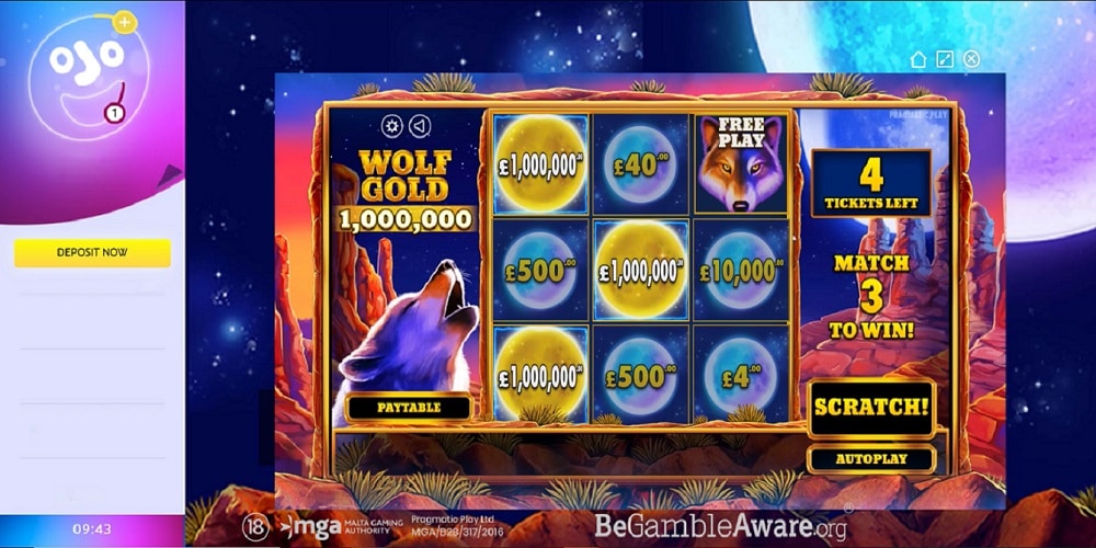 Lo Scratchcard Wolf Gold di Pragmatic Play paga 1.000.000 £ su PlayOJO Lo Scratchcard Wolf Gold di Pragmatic Play paga 1.000.000 £ su PlayOJO