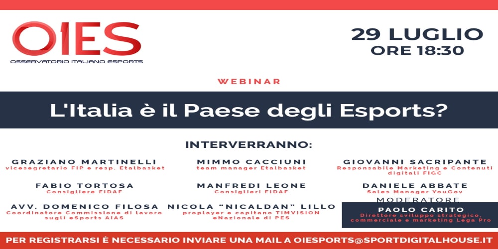 L’Italia è il Paese degli Esports? Il webinar dell’Osservatorio Italiano per approfondire le potenzialità del movimento L’Italia è il Paese degli Esports? Il webinar dell’Osservatorio Italiano per approfondire le potenzialità del movimento