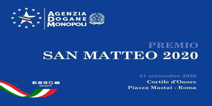 Adm: il 21 settembre Premio San Matteo 2020, interviene il ministro Gualtieri (Mef) Adm: il 21 settembre Premio San Matteo 2020, interviene il ministro Gualtieri (Mef)