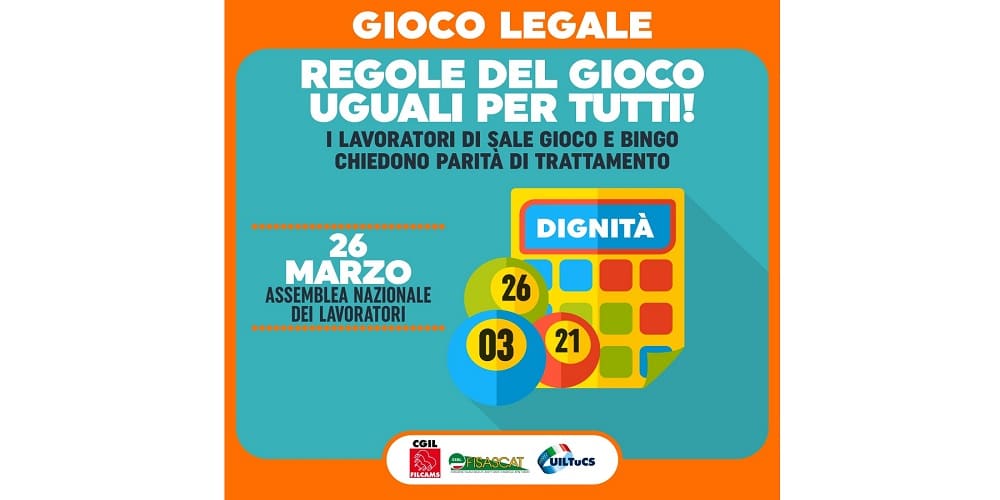 Gioco Legale. Il 26 marzo Assemblea Generale dei lavoratori: “Meritiamo di essere trattati come tutti gli altri” Gioco Legale. Il 26 marzo Assemblea Generale dei lavoratori: “Meritiamo di essere trattati come tutti gli altri”