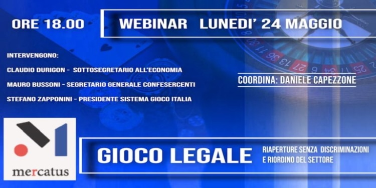 Gioco legale, lunedì Confesercenti al webinar organizzato dall’Istituto Mercatus: ci saranno anche Durigon (Mef) e Zapponini (SGI) Gioco legale, lunedì Confesercenti al webinar organizzato dall’Istituto Mercatus: ci saranno anche Durigon (Mef) e Zapponini (SGI)