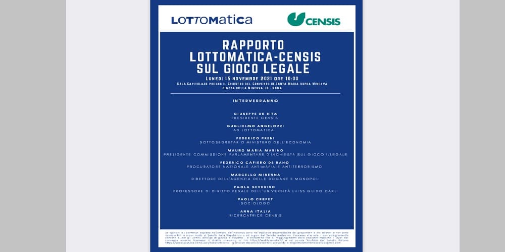 Gioco legale, Rapporto Lottomatica-Censis: “In pandemia decolla l’offerta controllata dalla criminalità” Gioco legale, Rapporto Lottomatica-Censis: “In pandemia decolla l’offerta controllata dalla criminalità”