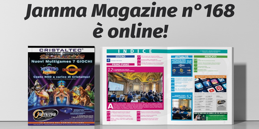 Jamma Magazine di Novembre è pronto per la distribuzione Jamma Magazine 168