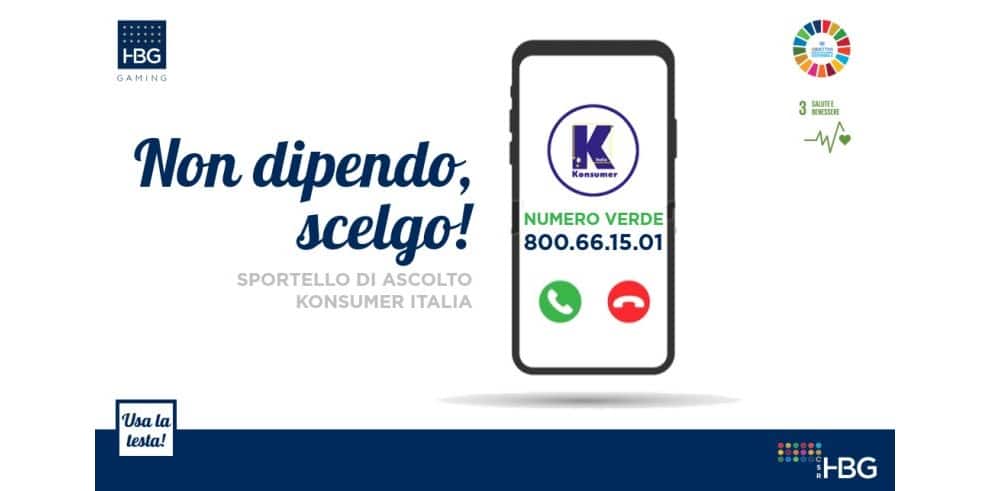 HBG Gaming promuove il progetto “Non dipendo, scelgo!”: 800 ore dedicate, operatori specializzati e una campagna sul tema delle dipendenze HBG Gaming promuove il progetto “Non dipendo, scelgo!”: 800 ore dedicate, operatori specializzati e una campagna sul tema delle dipendenze
