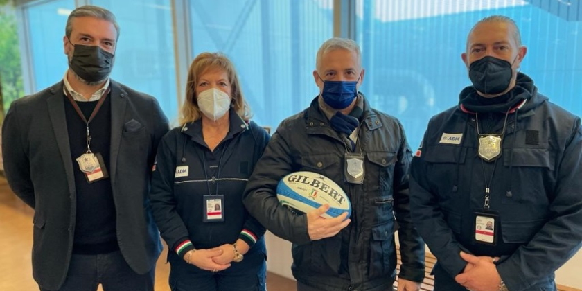 Aeroporto di Fiumicino: Adm supporta la nazionale di rugby per il torneo “Sei Nazioni” Aeroporto di Fiumicino: Adm supporta la nazionale di rugby per il torneo “Sei Nazioni”