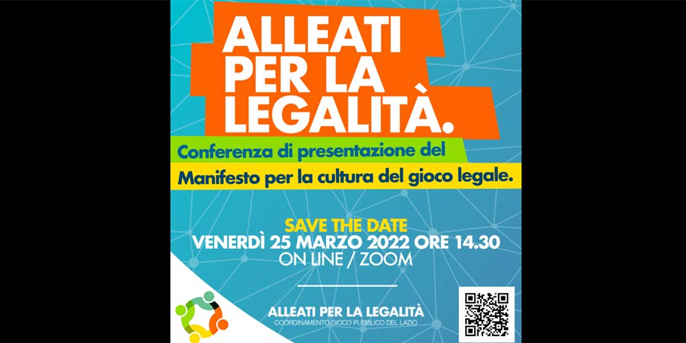 Venerdì la presentazione del Manifesto per la cultura del gioco legale nel Lazio Alleati LegalitÃ