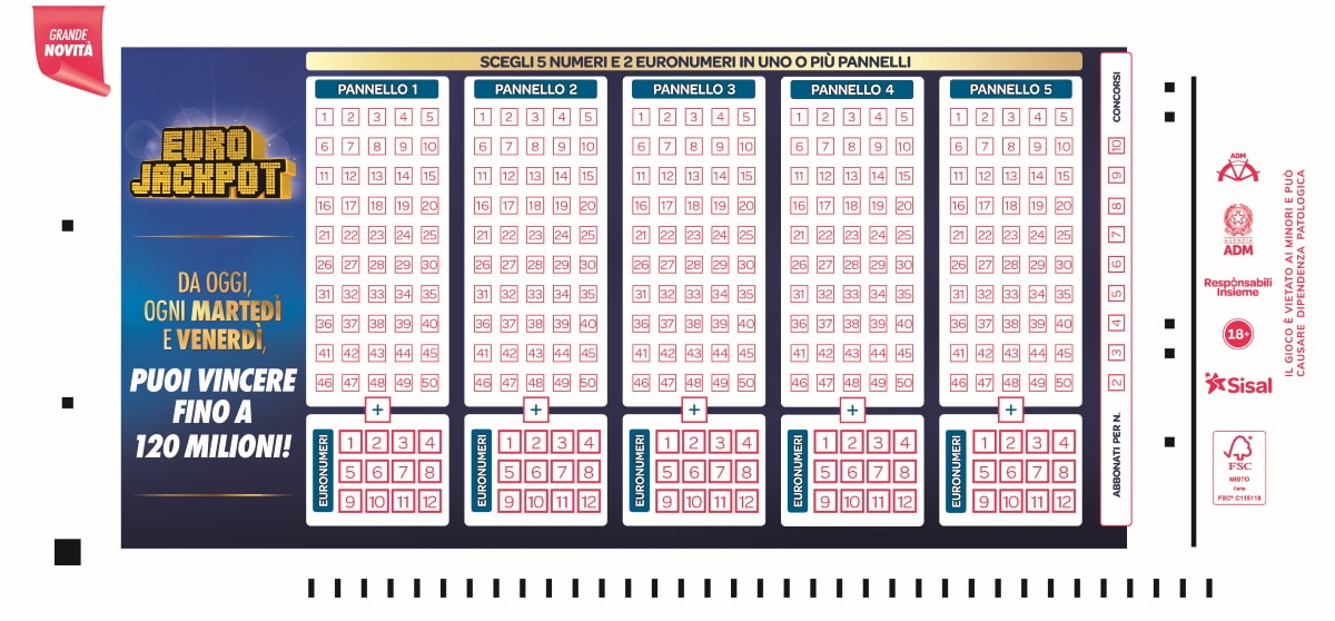 Eurojackpot, l’estrazione di venerdì 9 giugno premia l’Italia con un “5+0” da oltre 74mila euro Eurojackpot