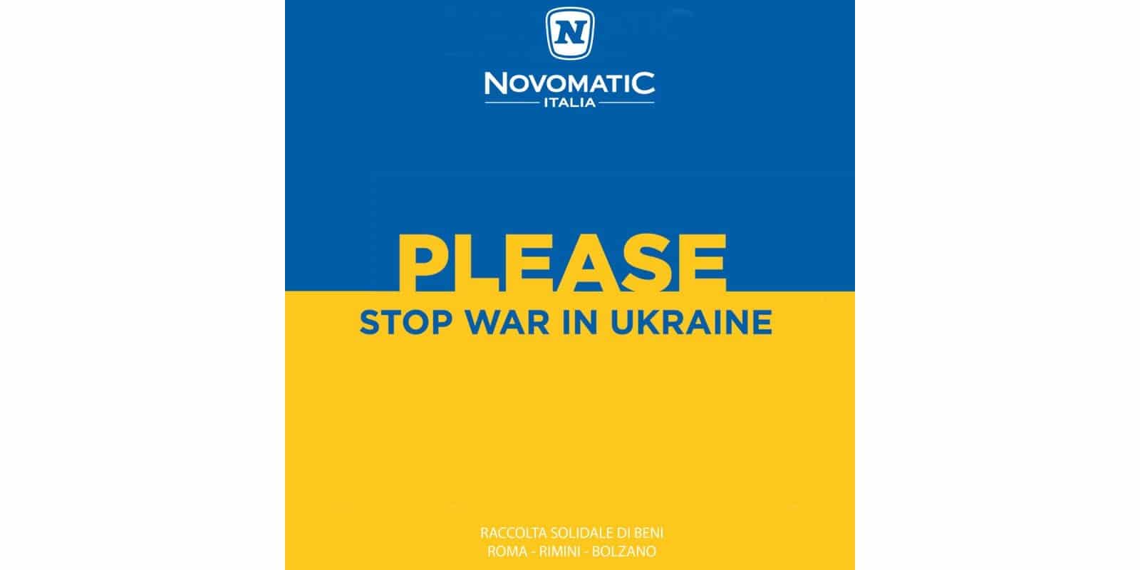 Novomatic Italia: prosegue la raccolta solidale in favore della popolazione Ucraina Novomatic Italia: prosegue la raccolta solidale in favore della popolazione Ucraina