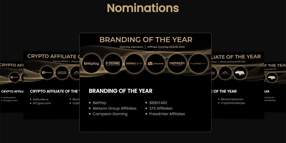 A luglio gli AffPapa iGaming Awards 2022 Nominations AffPapa iGaming Awards 2022