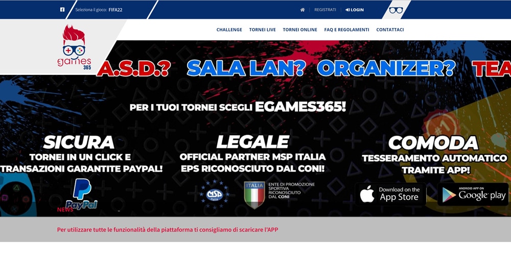 Sequestro sale LAN: la posizione di Egames365 – MSP Italia, ente riconosciuto dal CONI Egame365