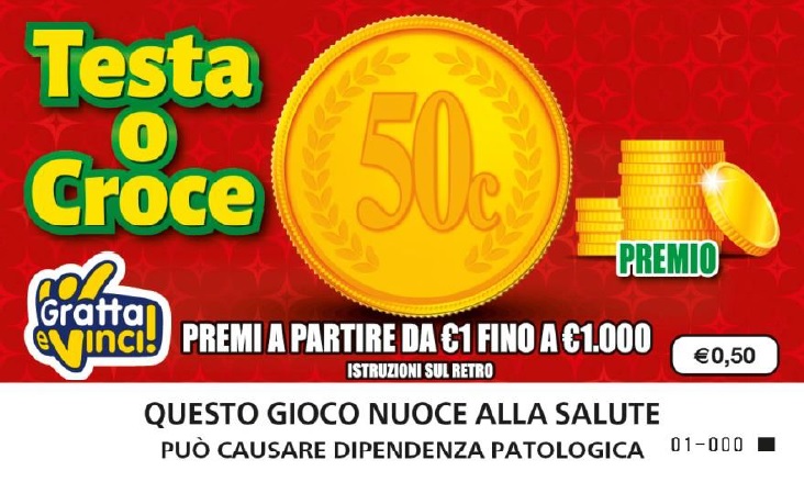 Gratta e Vinci, arriva “Testa o Croce”: premi fino a 1.000 euro Gratta e Vinci, arriva “Testa o Croce”: premi fino a 1.000 euro