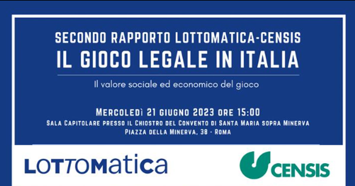 Senato, mercoledì la presentazione del secondo rapporto Lottomatica-Censis sul gioco legale in Italia Senato, mercoledì la presentazione del secondo rapporto Lottomatica-Censis sul gioco legale in Italia