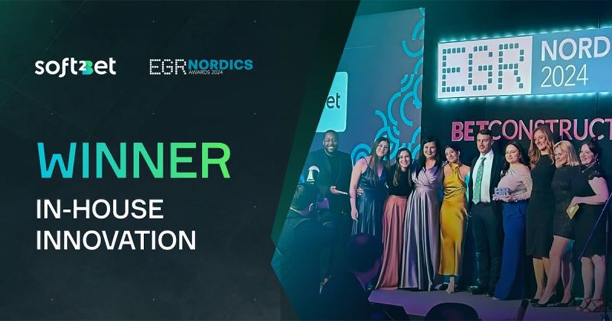 Soft2Bet vince il premio “In-house Innovation of the Year” agli EGR Global Nordic Awards 2024 Soft2Bet vince il premio “In-house Innovation of the Year” agli EGR Global Nordic Awards 2024