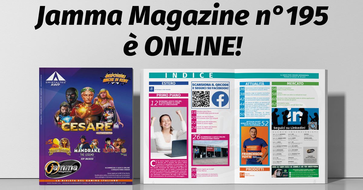 Jamma Magazine 195 è pronto per la distribuzione Jamma Magazine 195 è pronto per la distribuzione