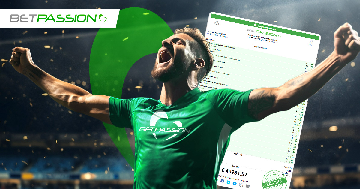 Betpassion, storia di successo: 50 € di puntata per vincere 49.951 € grazie a 19.670 € di bonus multipla Betpassion, storia di successo: 50 € di puntata per vincere 49.951 € grazie a 19.670 € di bonus multipla