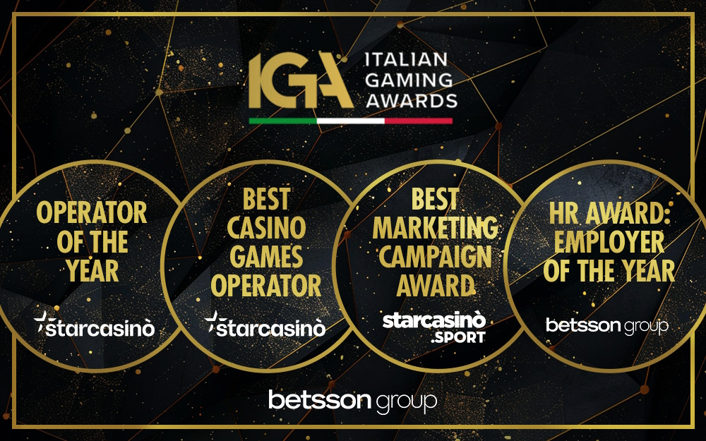 Betsson trionfa all’IGA 2024: quattro premi conquistati nella prima edizione dell’Italian Gaming Award Betsson trionfa all’IGA 2024: quattro premi conquistati nella prima edizione dell’Italian Gaming Award