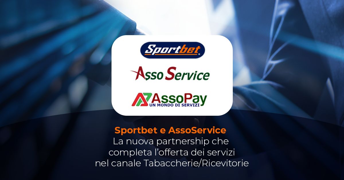 AssoService e Sportbet: la nuova partnership che completa l’offerta dei servizi nel canale Tabaccherie – Ricevitorie AssoService e Sportbet: la nuova partnership che completa l’offerta dei servizi nel canale Tabaccherie – Ricevitorie