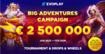 Evoplay lancia “Big Adventures”: torneo di rete da 2,5 milioni di euro per nove mesi Evoplay lancia “Big Adventures”: torneo di rete da 2,5 milioni di euro per nove mesi