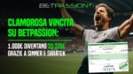 Clamorosa vincita su Betpassion: 1.000€ diventano 23.375€ grazie a Sinner e Swiatek Clamorosa vincita su Betpassion: 1.000€ diventano 23.375€ grazie a Sinner e Swiatek