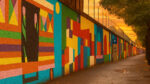 Brightstar, DOTS Connecting Ostiense: un gesto concreto per la rigenerazione urbana e culturale a Roma Nella foto: Geometric Bang, Volti del quartiere, 2025, opera murale, Roma, foto crediti Alessandro Mignacca, Fusolab
