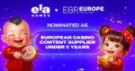 ELA Games candidata agli EGR Europe Awards: nomination come miglior fornitore europeo di contenuti casino Under 5 Years ELA Games candidata agli EGR Europe Awards: nomination come miglior fornitore europeo di contenuti casino Under 5 Years