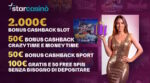 StarCasinò rinnova l’offerta di benvenuto: fino a 2.000€ di cashback su una selezione esclusiva di slot StarCasinò rinnova l’offerta di benvenuto: fino a 2.000€ di cashback su una selezione esclusiva di slot