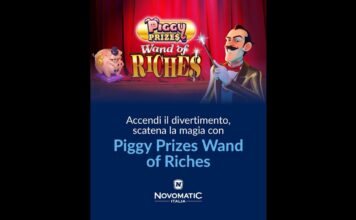 NOVOMATIC Italia presenta “Piggy Prizes – Wand of Riches”, nuovo titolo per NOVOLINE HD